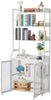 2in1 Bookshelf Desk with Storage Shelf Metal Bookcase Floor Standing Office Desk