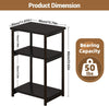 Sofa Side Table 3-Tier End Table Bedside Table with Metal Frame Nightstand