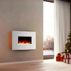 Electric Fire Wall Mounted White Curved Glass - Endeavour Fires Egton White