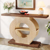 Console Table with Storage, Entryway Sofa Table with Circle Base for Hallway