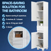 White Slimline Bathroom Tallboy Free Standing Cabinet Tall Storage Yzcnabui