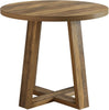 80cm Round Dining Table for 2-4, Farmhouse Wood Kitchen Table Small Coffee Table