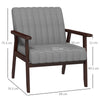 Modern Accent Chair Upholstered Armchair for Bedroom Living Room Grey