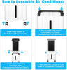 4 In 1 Mobile Portable Air Conditioner, 14L 60W Air Conditioning Unit with Detac