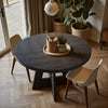 Farmhouse Dining Table, 120cm Round Dinner Table for 4,Rustic Wood Kitchen Table