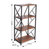 Industrial Style 3/ 4 Tier Bookshelf Walnut & Black Metal Shelves Display Shelf