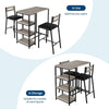 3-Piece Dining Table Set with Storage Shelves,Kitchen Table with 2 Padded Chairs