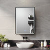 Bathroom Mirror Cabinet with Shaver Socket Demister 3 LED Lights Black Cupboard