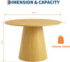 Round Dining Table for 4-6 People Wooden Dining Room Table with Pedestal Base