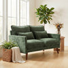 2 Seater Sofa, Modern Loveseat with Spring Cushions, Wide Seat, Green