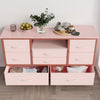 TV Stand with LED Light for 32-50" TVs, Media Console Table w/ 8 Drawers Bedroom