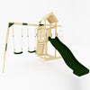Garden Wooden Outdoor Playset Swing Set with Slide, Climbing Ladder, Telescope