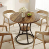 80cm Round Dining Table, Wooden Circle Kitchen Table with Frame for Dining Room
