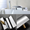 5 Hole Bathroom Bathtub Waterfall Faucet Chrome Tub Sink Mixer Tap &Hand Shower
