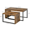 Set of 2 Coffee Tables, Side Table, Tea Table for Living Room Bedroom