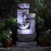 4 Tier Laguna Cascade Water Feature LED Garden Waterfall Fountain Outdoor Decor