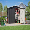 Garden Shed 5X2.6FT Metal Apex Roof Free Foundation Storage House Anthracite