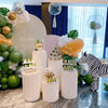 4x Paper Roman Column Flowers Cake Stand Plinth Dessert Holder Cylinder Pedestal