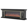 Electric Fireplace With 70in TV Stand Unit Cabinet Fire Logs Heater Flame 10 LED