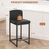 Modern Bar Stools Set of 2, Upholstered Counter Height 24.8" Bar Stools