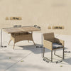 7 Piece Rattan Garden Furniture Set, Garden Dining Set with Wood-Plastic Table