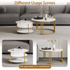 Set of 2 Nesting Coffee Tables Round Stacking Sofa Side Tables for Living Room