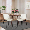 Set of 2 Mid Century Dining Chairs PU Leather Seat Walnut Bentwood Metal Legs