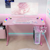 Gaming Desk witn LED RGB Computer Table with Cup Holder & Headphone Hook Black