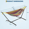 Double Hammock with Steel Stand, 350 lb Capacity, Portable In/Outdoor Carry Bag