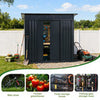 6 x 4 FT Garden Shed Storage Shed Waterproof with Foundation Kit and Vents, Grey