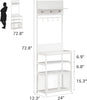 185cm Modern Hall Tree with 7 Hooks, 5-Tier Coat Rack & Shoe Storage Organizer