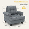 Mid-century Modern Accent Armchair Tufted Linen Club Chair with Extra Pillow