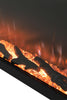 Electric 3 Sided Media Fire 40-100in Wall Insert LED Flames Fireplace Panoramic