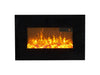 Sureflame Wall Mounted Electric Fire Black Glass Remote LED Flame