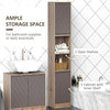 Tall Bathroom Cabinet, Oak Wood Effect Bathroom Tallboy Storage Unit,
