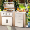 Outdoor Kitchen Cabinet Stainless Steel 2 Drawer w/Paper Towel Holder BBQ Island