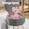 Vanity Chair Fluffy Padded Seat Bedroom Living Room Accent Chair Metal Leg Grey