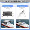 3 Bow Bimini Top Boat Cover Detachable Mesh Sides 600D w/ Frame 54"-72"W GB