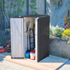 BIRCHTREE Garden Shed Pent Roof 2.6X2.9FT Metal Outdoor Storage Cabinet Anthraci