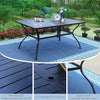 7 Pieces Garden Dining Set Outdoor Furniture Stackable Chairs Table for 6 Person