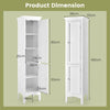 5-Tier Slim Freestanding Storage Organizer Cupboard Bathroom Tall Cabinet White