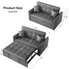 Living Room Sofa Bed Pull Out 2 SeaterConvertible Sleeper 2 with Cushions Grey