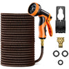 VonHaus Expandable Garden Hose 100FT, 10-Pattern Spray Nozzle & 2 Brass Fittings