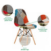 Patchwork Eiffel Halo Dining Set - 4 x Fabric Chairs & White Halo Table Modern