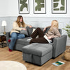 Milo Grey Corner Sofa Bed with Storage Velvet Pull Out Bed Left or Right Chaise