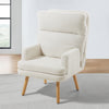 Recliner Armchair w/ Footstool Lambswool Upholstered Accent Chair Living Bedroom