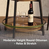90cm Industrial Round Table 3-Tier Counter Height Table for Small Space