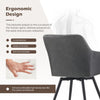 2 Swivel Faux Leather Dining Chairs Rotatable Metal Legs Kitchen Chairs Modern