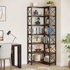 7-Tier Tall Corner Shelf, Industrial Corner Bookshelf Bookcase Display Rack