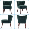 Mid-Century Modern Accent Chair with Wooden Legs, Tufted Wingback, Armless Chair